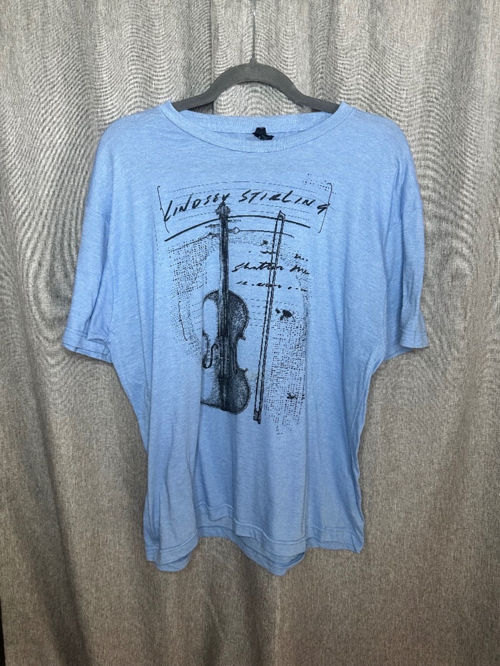 Lindsey Stirling "Shatter Me" Graphic Concert T-Shirt Light Blue XL